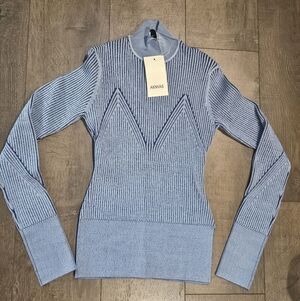 Aknvas Sky Blue Textured Knit Top